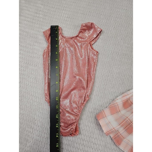 Baileys Blossoms Dress & Body Suit Babygirls 9/12 Months Shimmer & Plaid - Picture 4 of 8